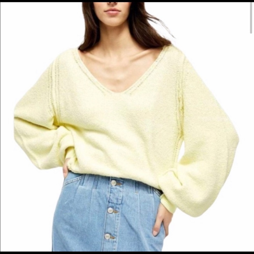 Free People Riptide V Neck Size XS Lemon